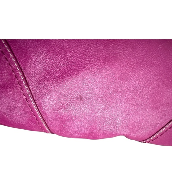 Coach Fuchsia Leather Shoulder Bag - Picture 5 of 12